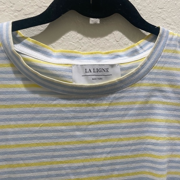NEW La ligne stripe Tee yellow tshirt - Picture 9 of 12